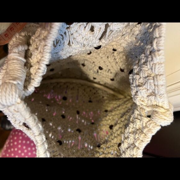 Beaded And Crocheted Large  Handbag - Picture 6 of 9